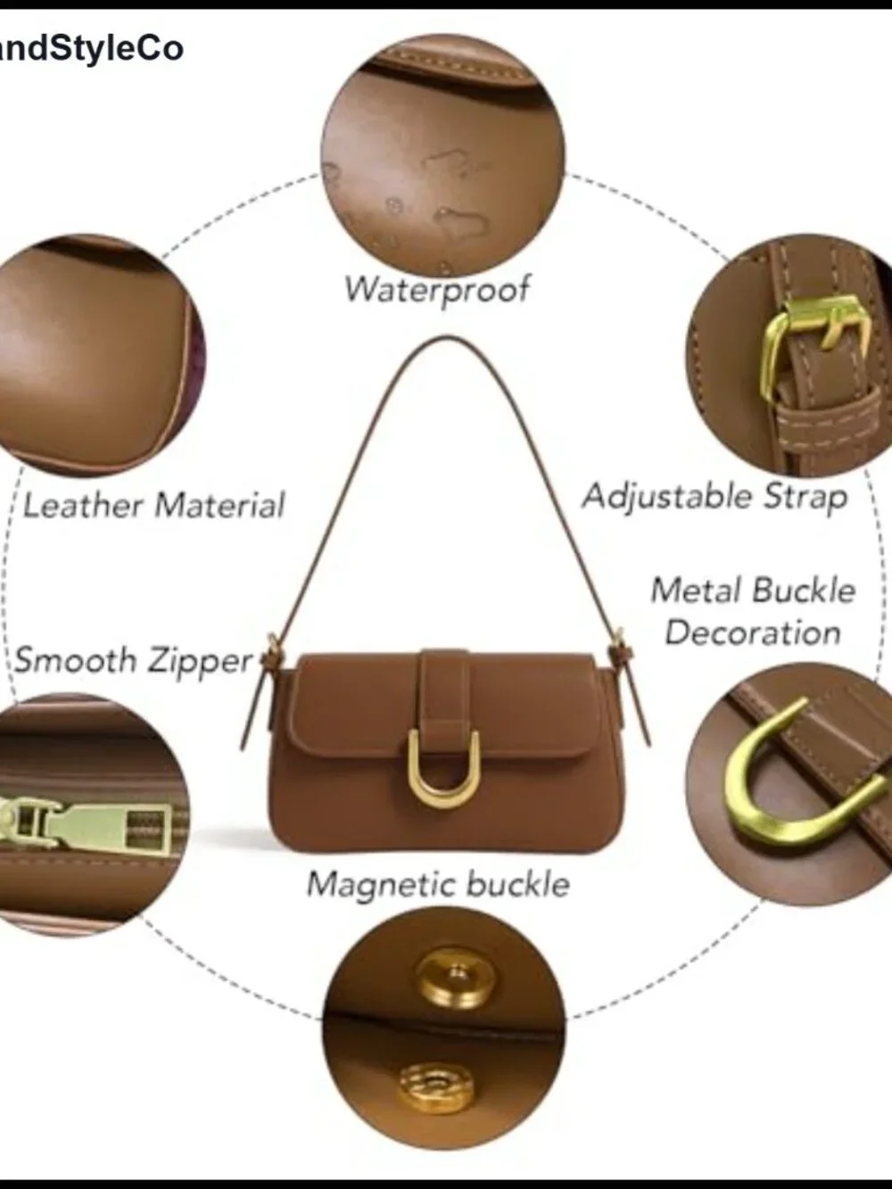PU Leather Vintage Hobo Bag for Women Small Shoulder Purse 2 Straps